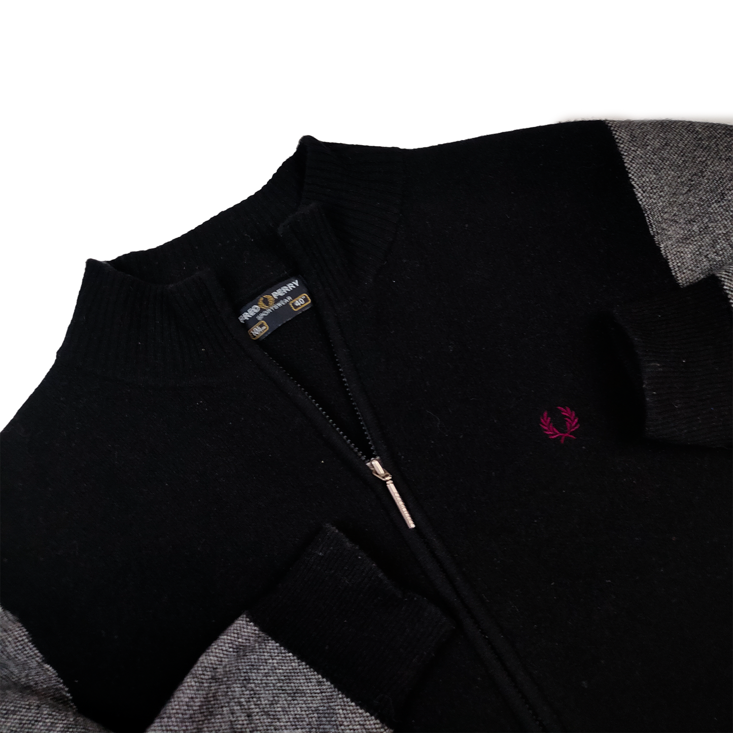 Fred Perry Vintage 90s. Woolen Zip Sweater