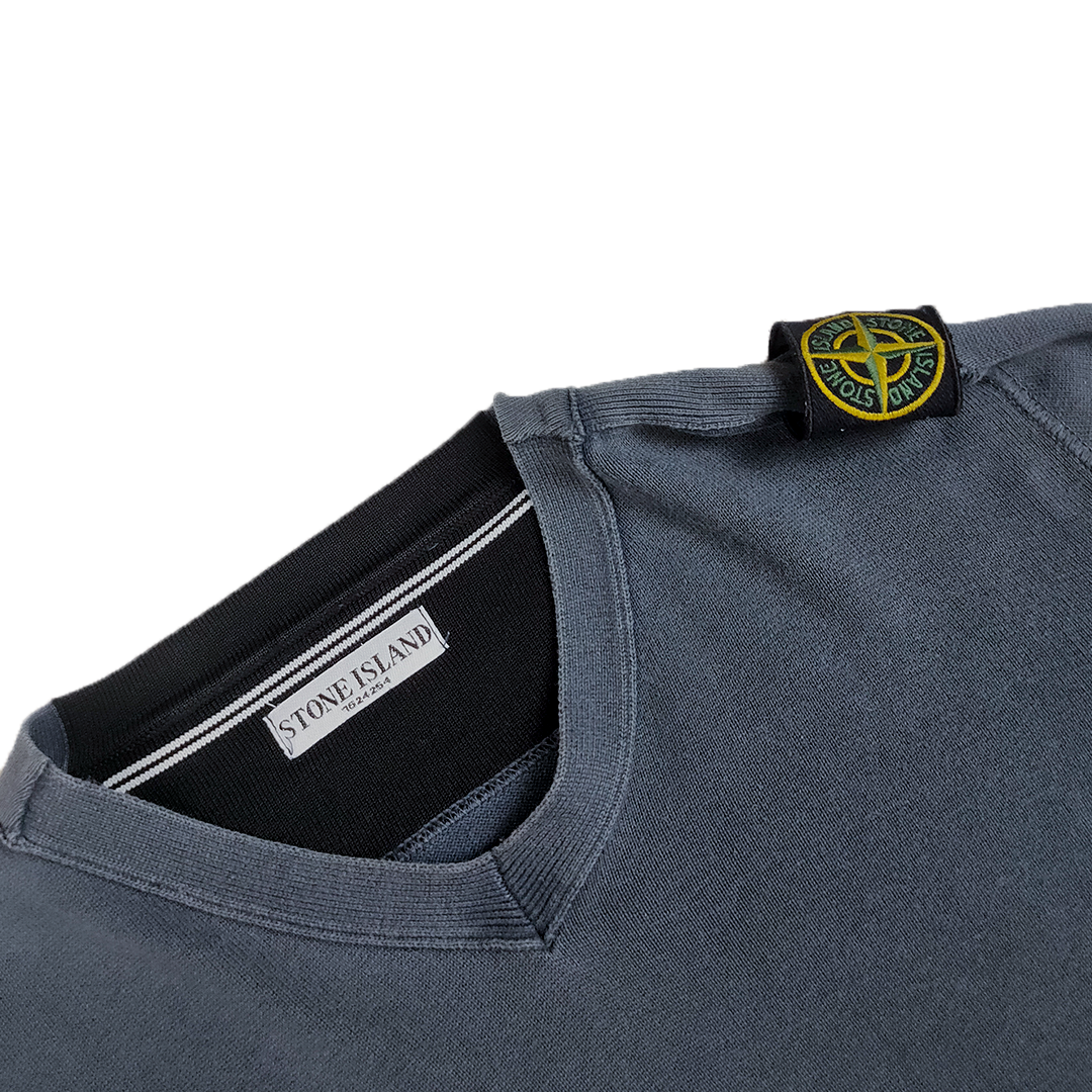 Stone Island Vintage Shoulder Patch V-neck Sweater